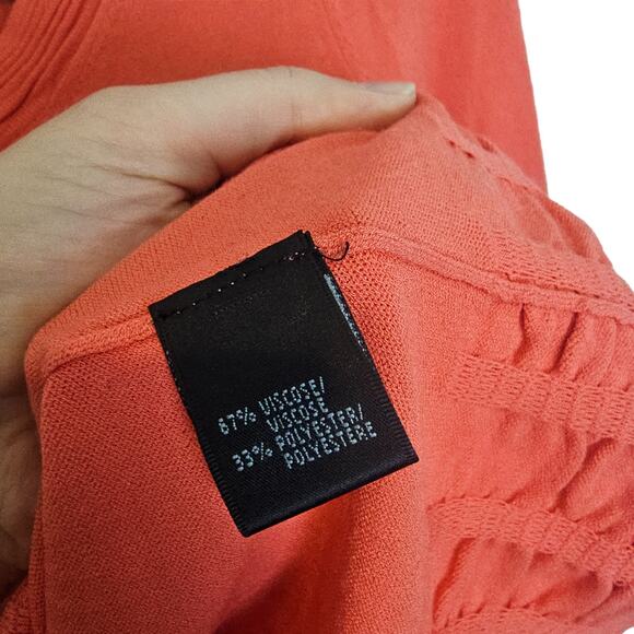 Lafayette 148 Sweater Knit Sweater Women S Orange Scoop Neck Sweater Pullover - Picture 7 of 8